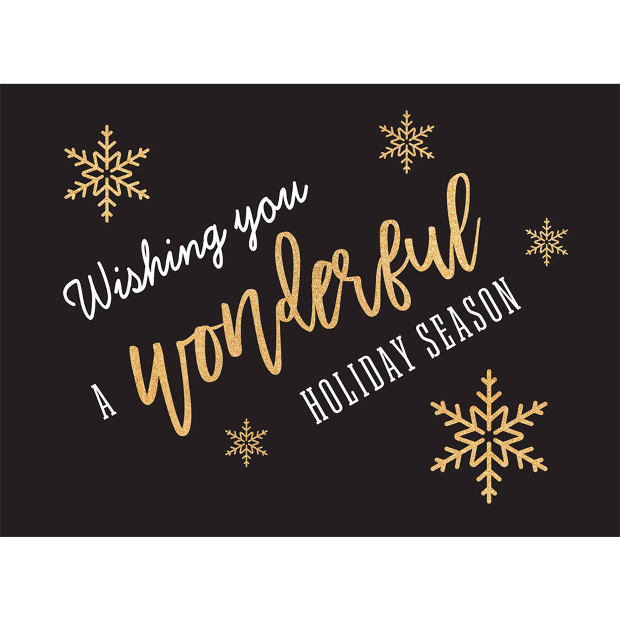 JAM Paper Black & Gold Peace & Joy Christmas Cards Set